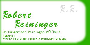 robert reininger business card